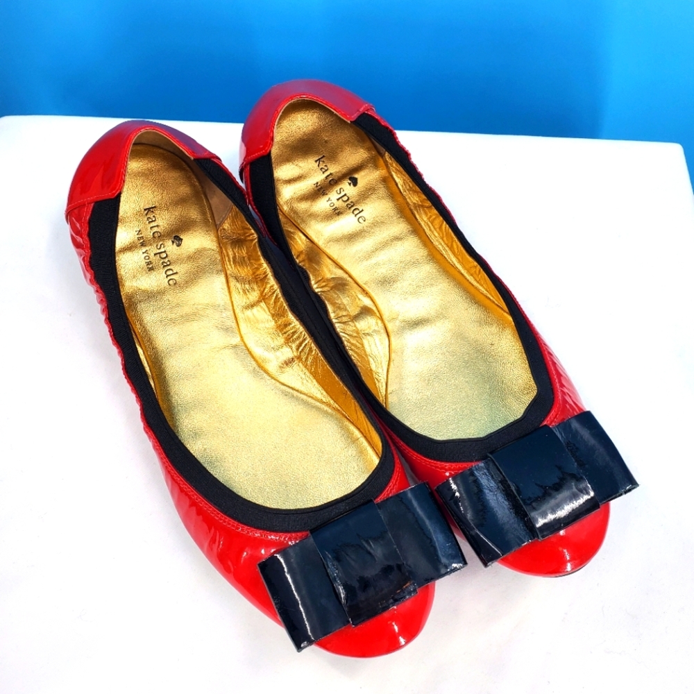 Kate Spade Red and Black Flats